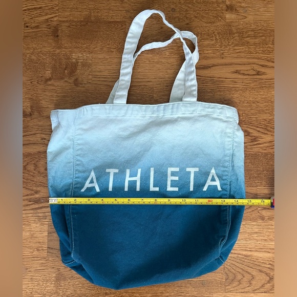 NWOT Athelta Canvas Blue Ombré Tote Bag. - Picture 8 of 10